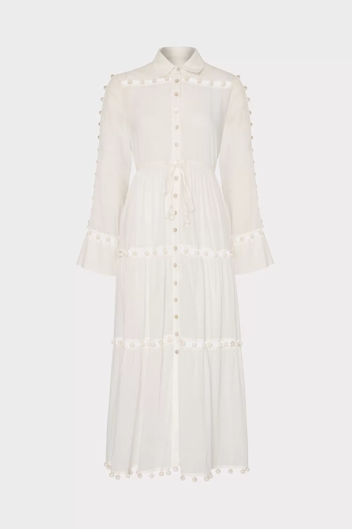 Beaded Cotton Voile Cover-Up Dress-MILLY Fashion