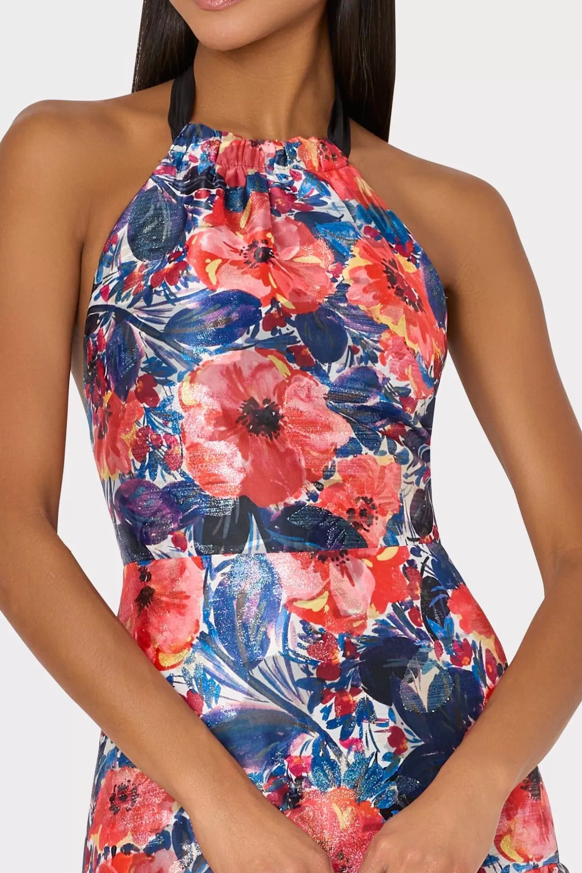 Hayden Watercolor Poppy Jacquard Dress-MILLY Store